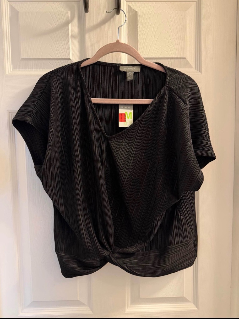 Primark Black Pleated Twist-Hem Women's Top